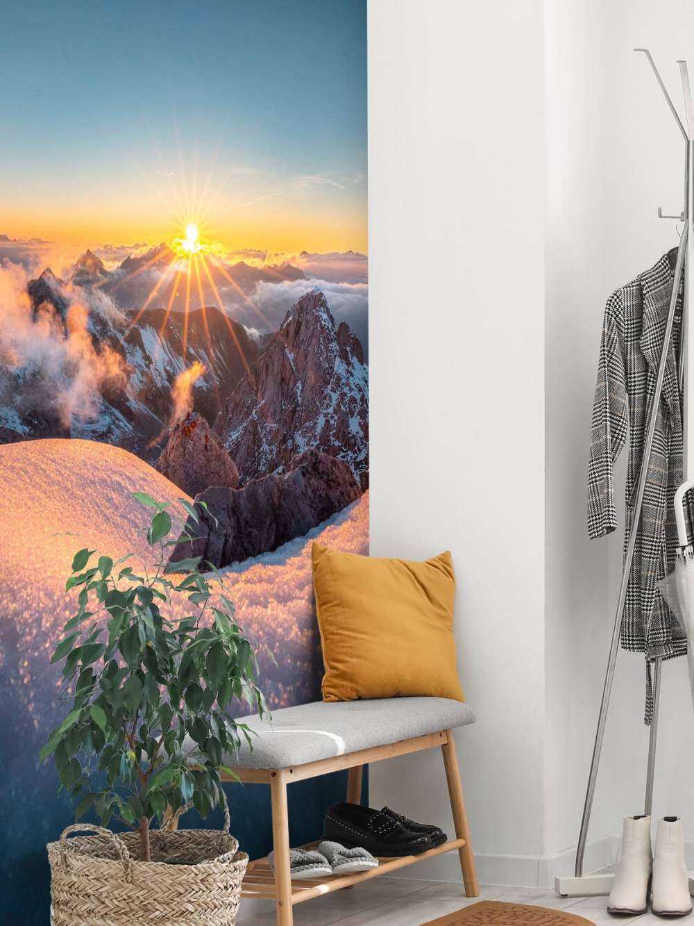 Gouden Zon Over Bergtoppen