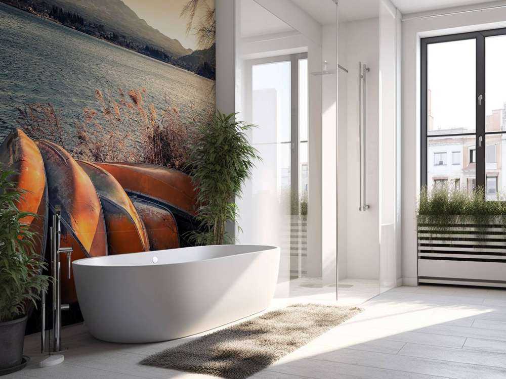 Rustige oever aan Fuji meer