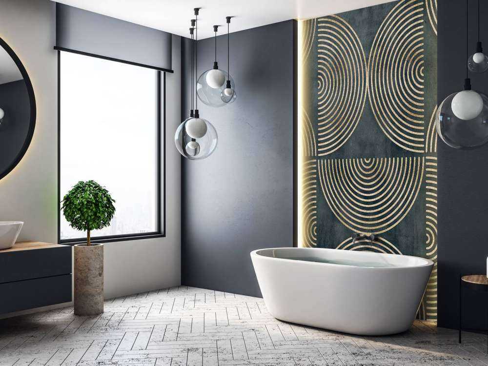 Eclectic Circles Modern Art Gold Teal