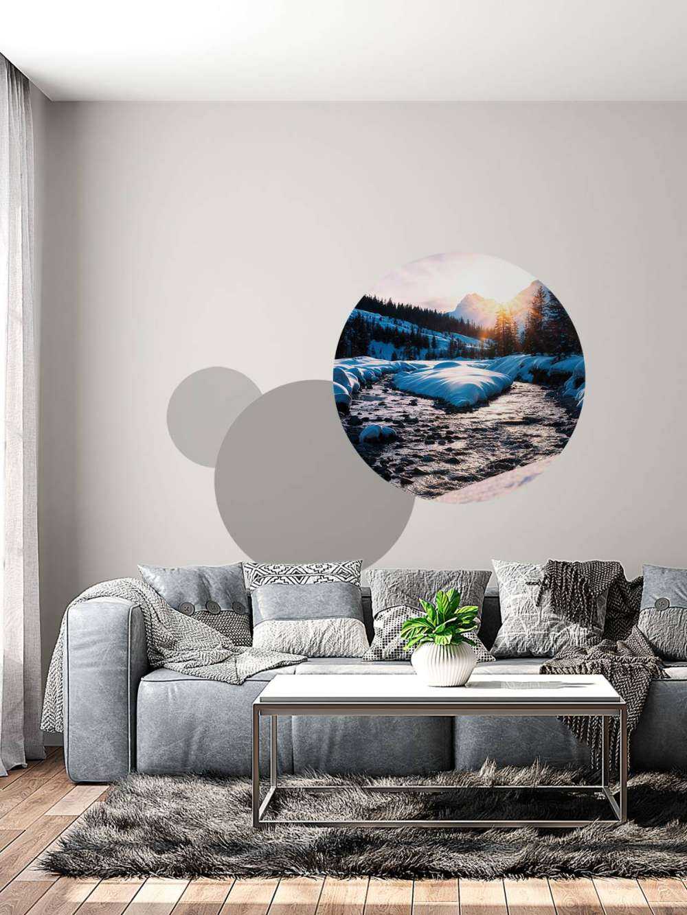 Bergbeek in gouden winterlicht