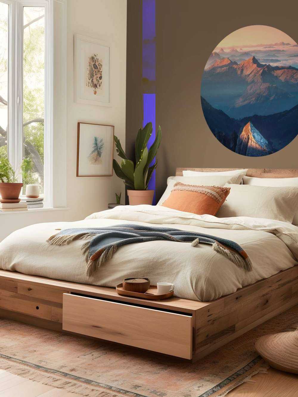 Eerste zonlicht op bergkam