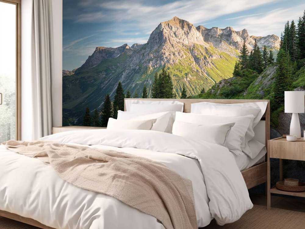 Avondzon op alpentoppen