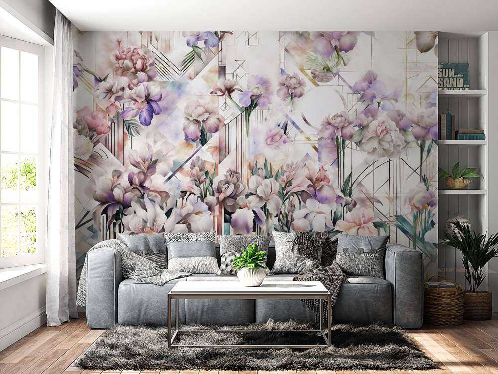 Huge Watercolor Irises Pink