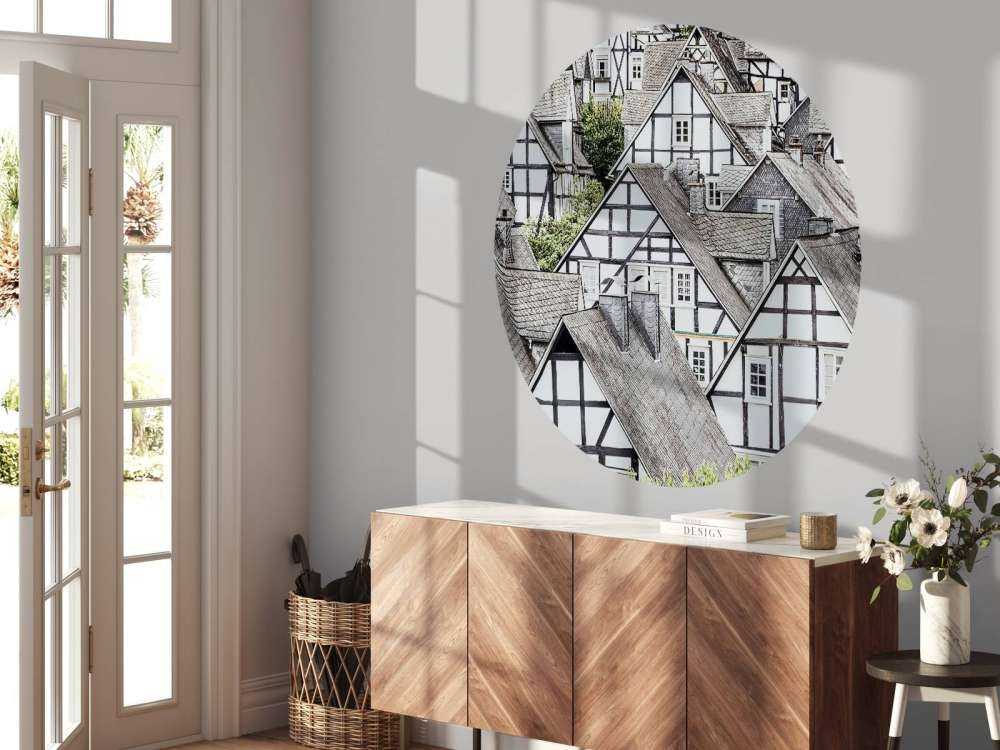 Ritme van zwart-wit vakwerk