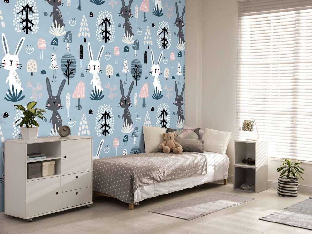 Blauw konijnen patroon