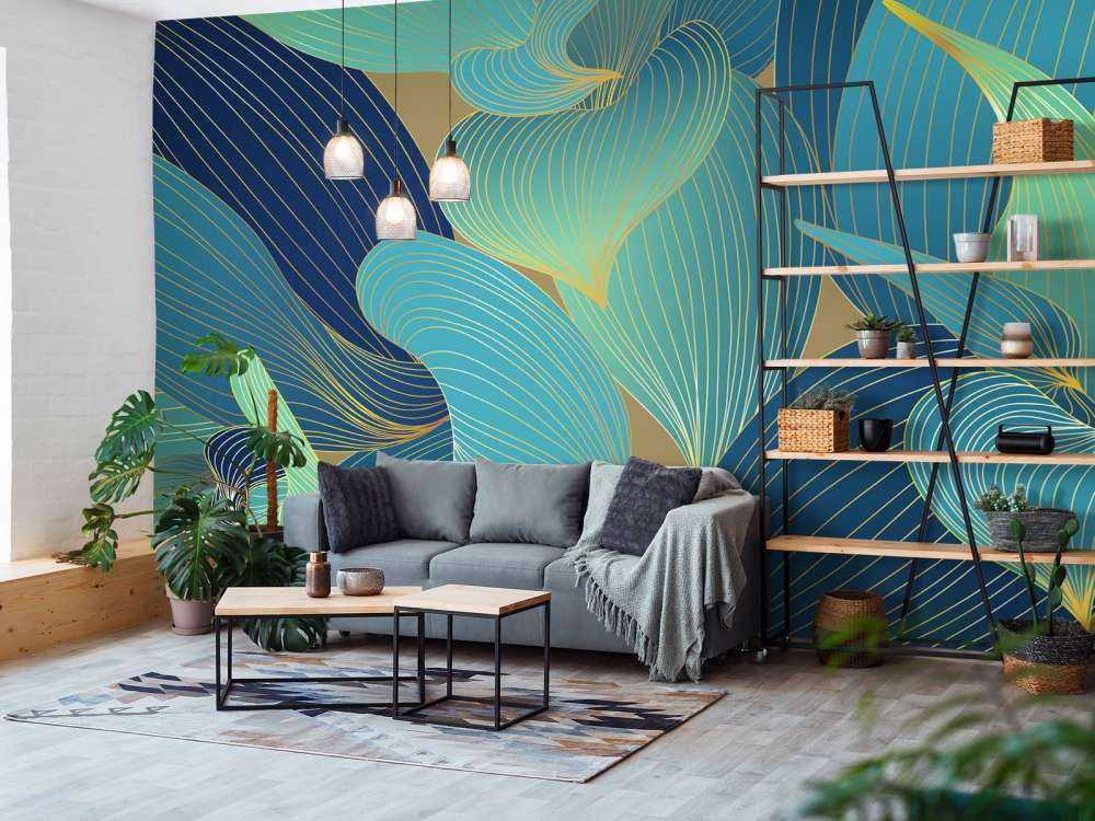 Blauwe en groene bladeren