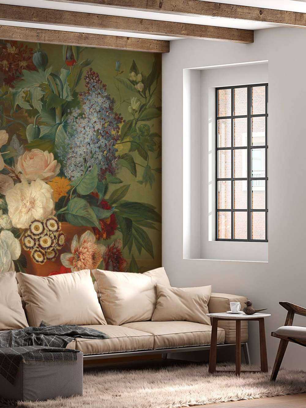 Bloemen in een terracotta vaas