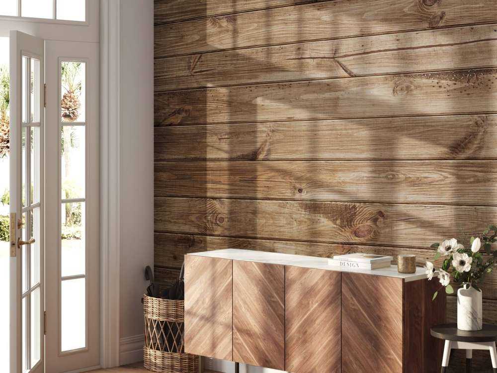 Horizontale houten planken