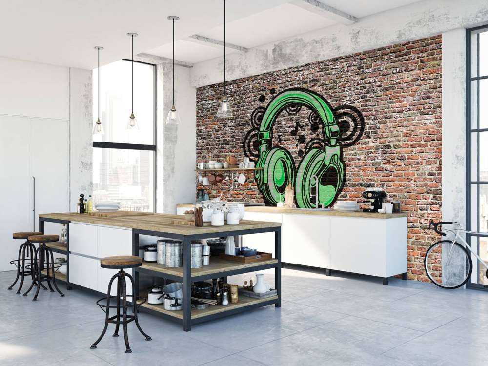 Graffiti op oude bakstenen muur