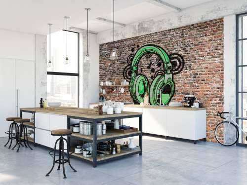 Graffiti op oude bakstenen muur