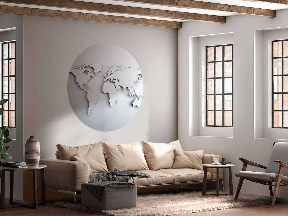 Witte wereldkaart in 3D