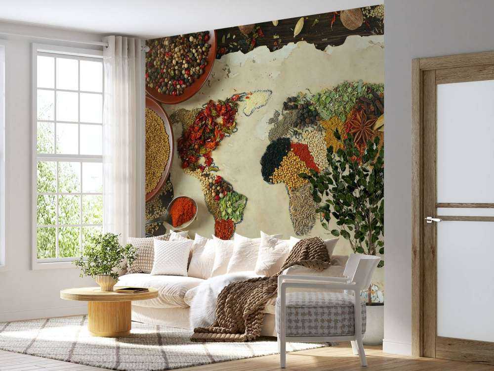 Wereldkaart van kruiden