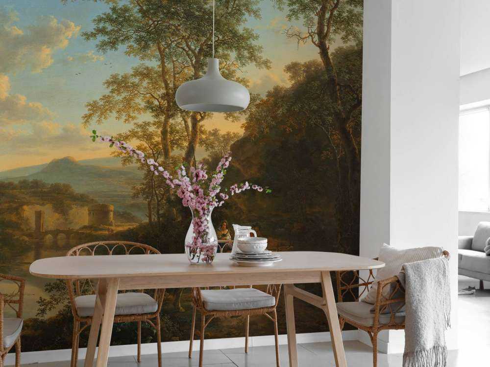 Italiaans landschap met de Ponte Lucano over de Aniene rivier