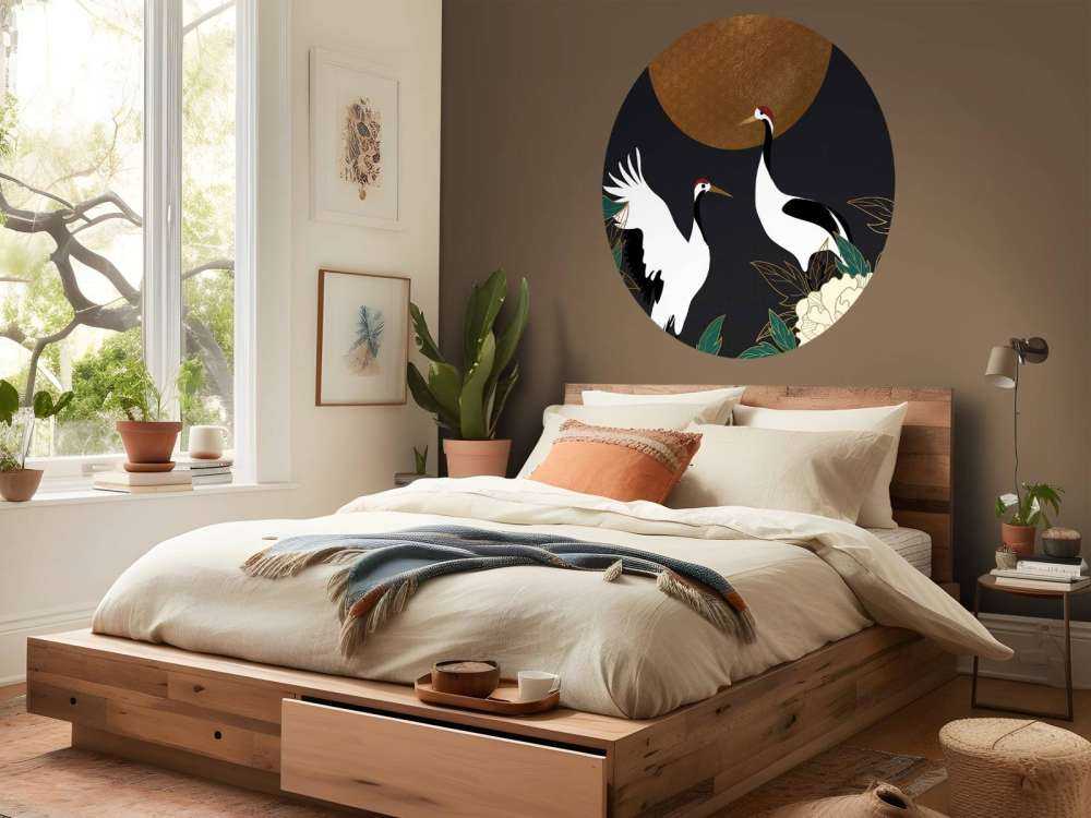 Kraanvogels tijdens de nacht