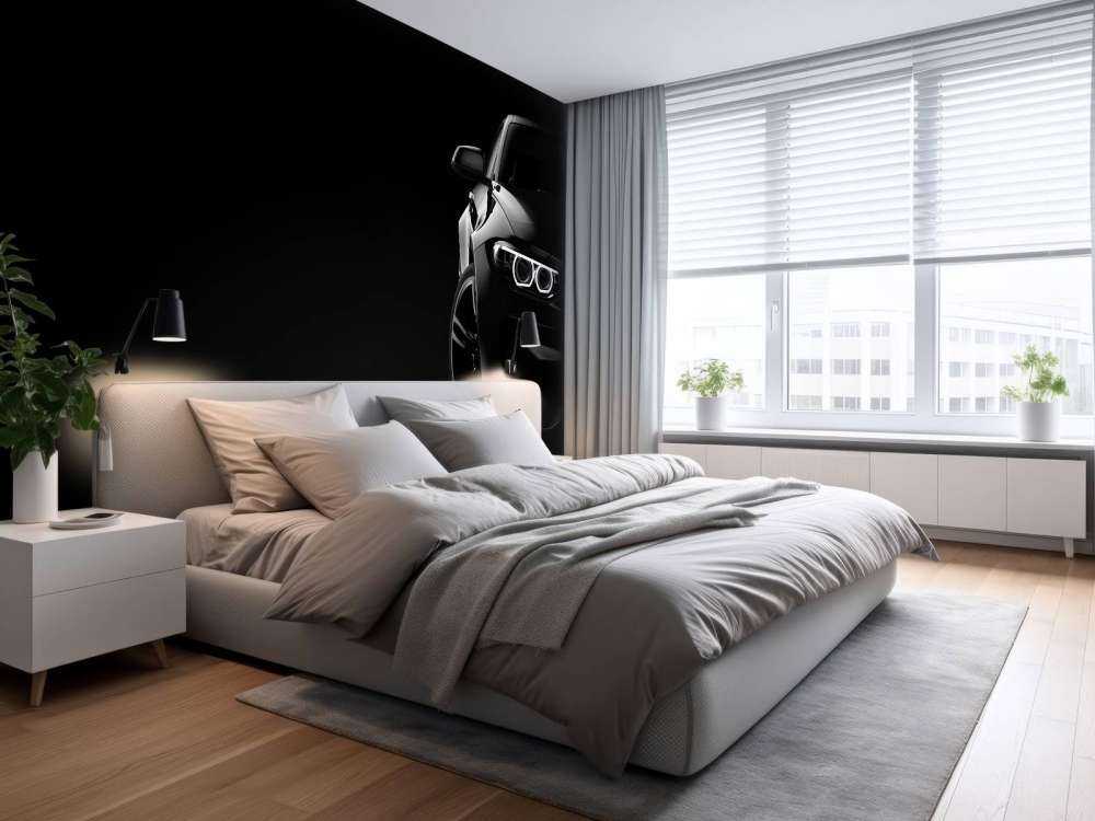 Sportauto met een zwarte achtergrond