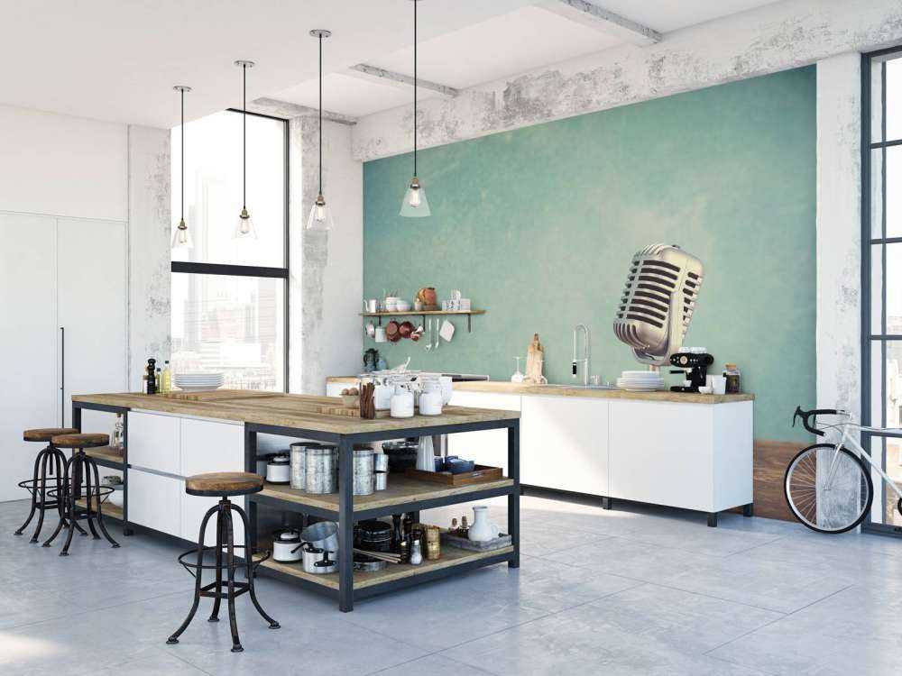 Klassieke microfoon met een blauwe achtergrond