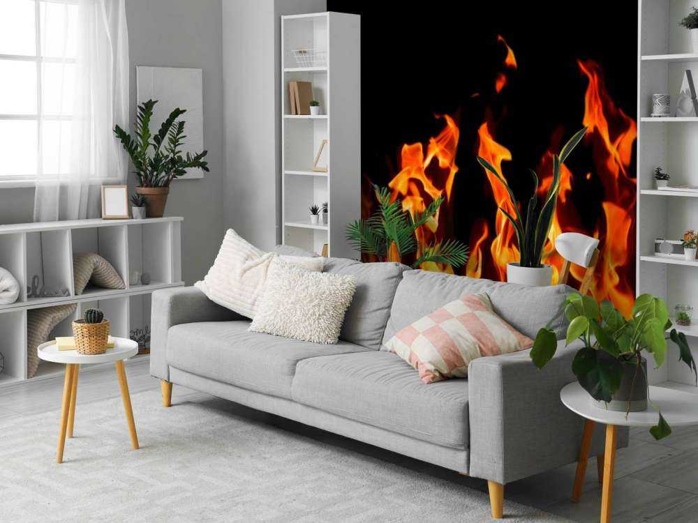 Vuur met een zwarte achtergrond