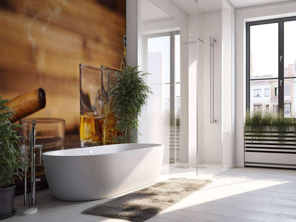 Glazen whiskey met sigaren