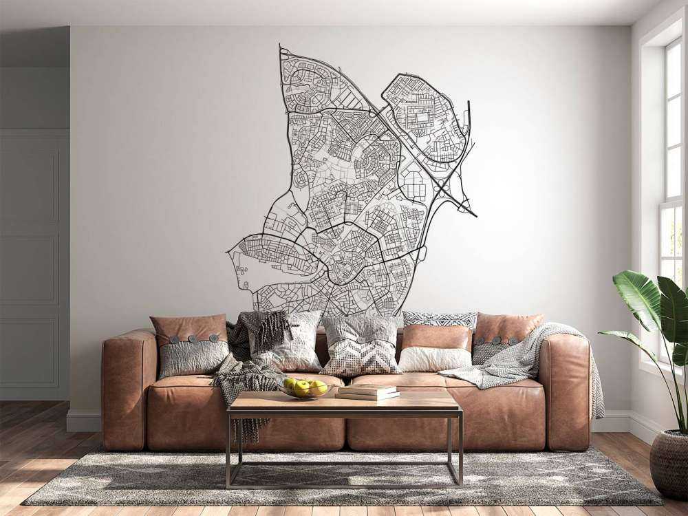 Plattegrond van Amersfoort, wit