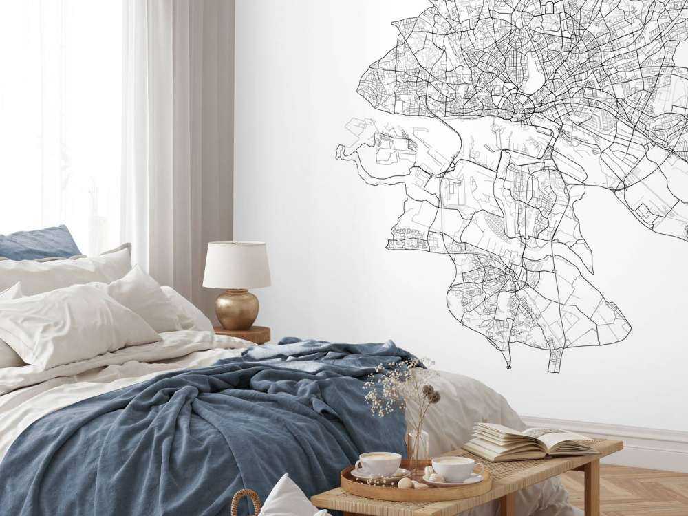 Plattegrond van Hamburg, wit 