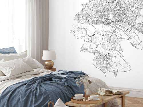 Plattegrond van Hamburg, wit 