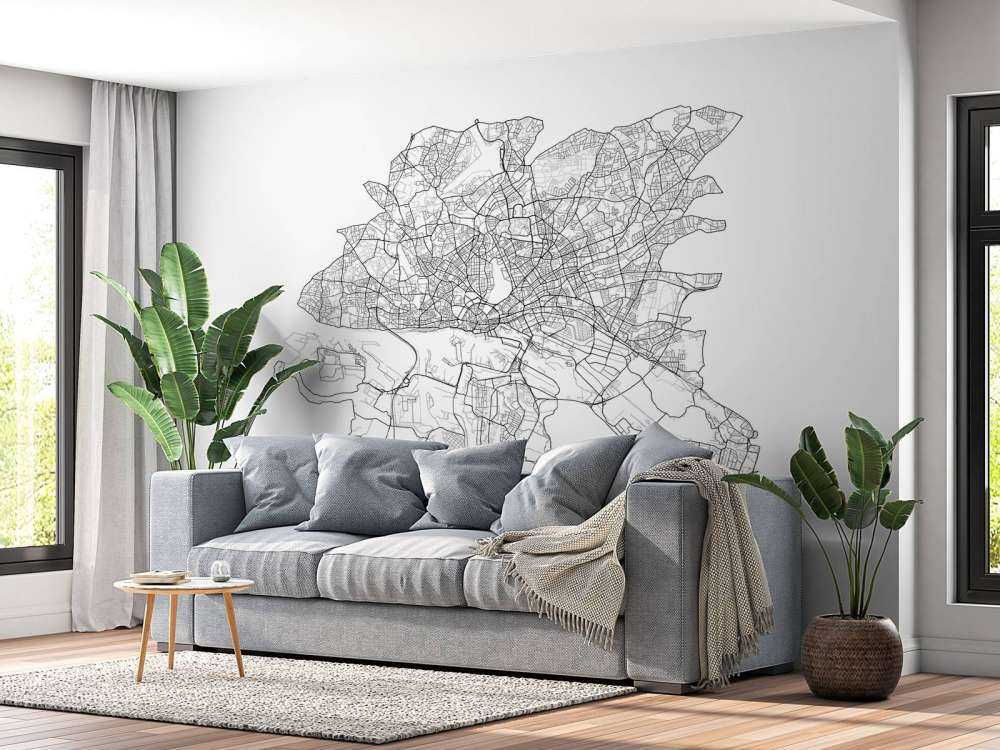 Plattegrond van Hamburg, wit 