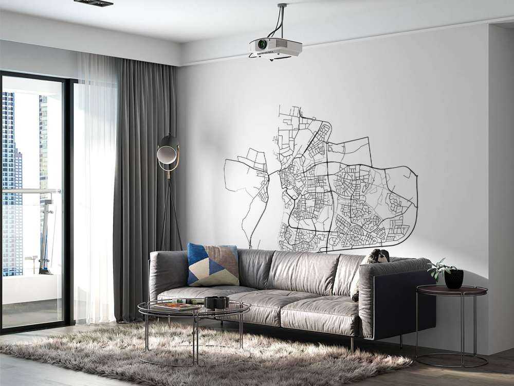 Plattegrond van Zutphen, wit 
