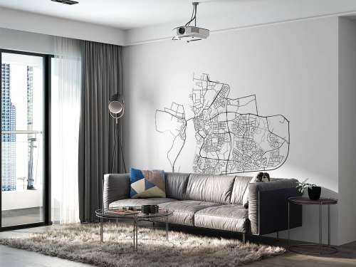 Plattegrond van Zutphen, wit 