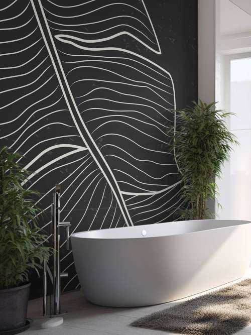 Zwart-witte blad illustratie