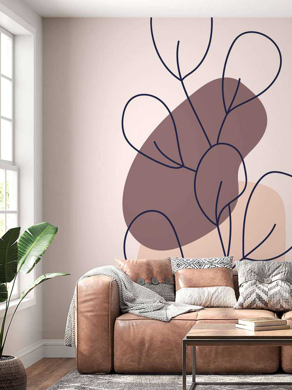 Plant met blaadjes en vormen