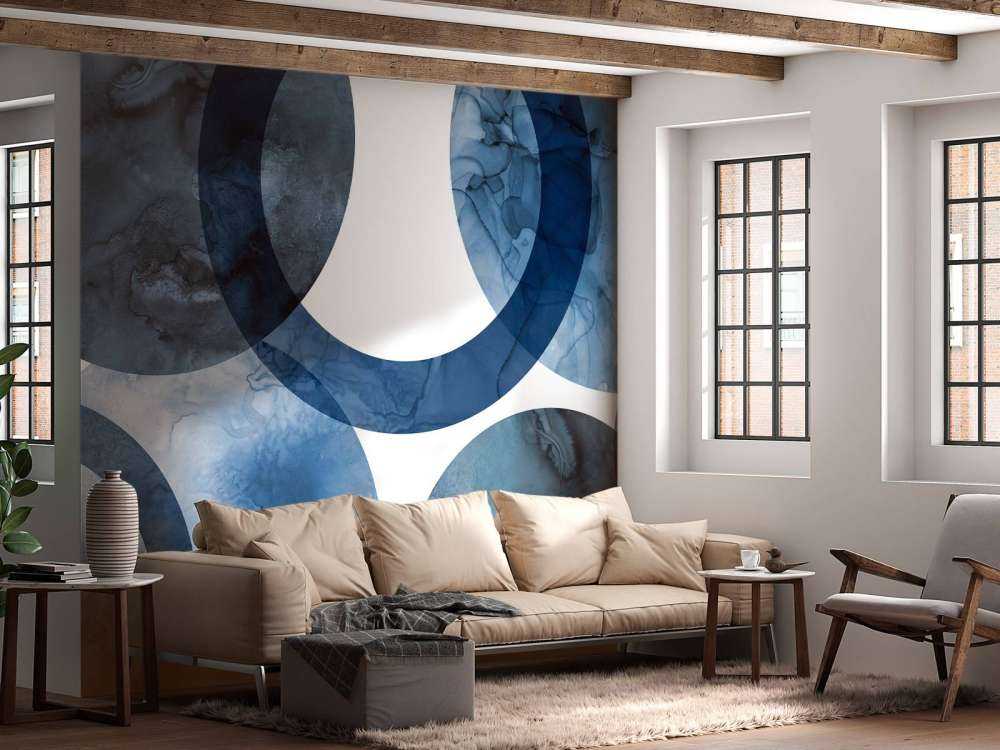 Mid century modern round blue