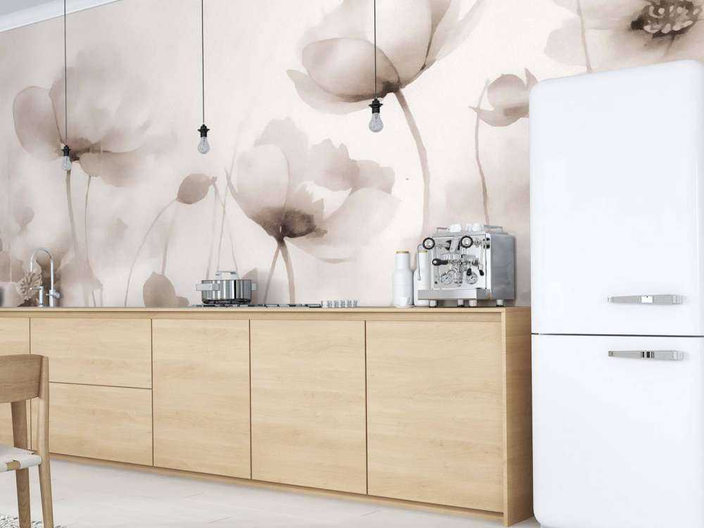 Ethereal meadow flowers light beige