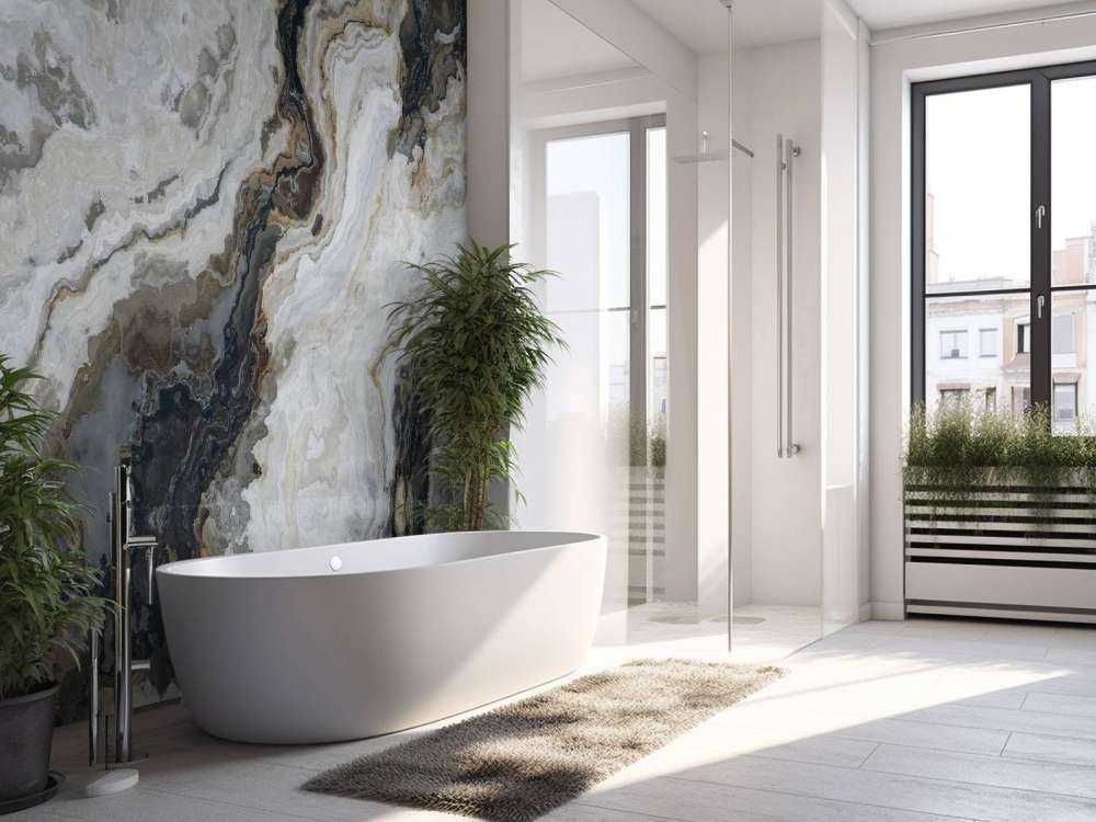 Marmer met krullend patroon