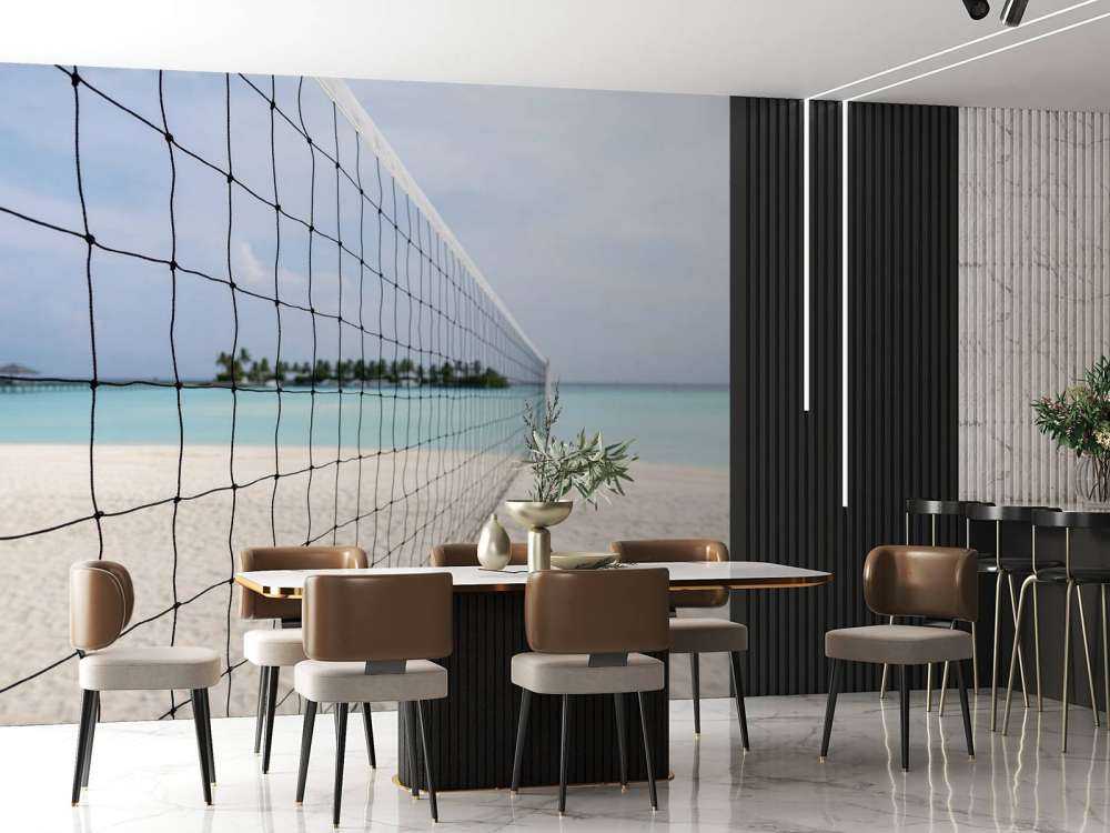 Volleybalnet op een Tropisch strand