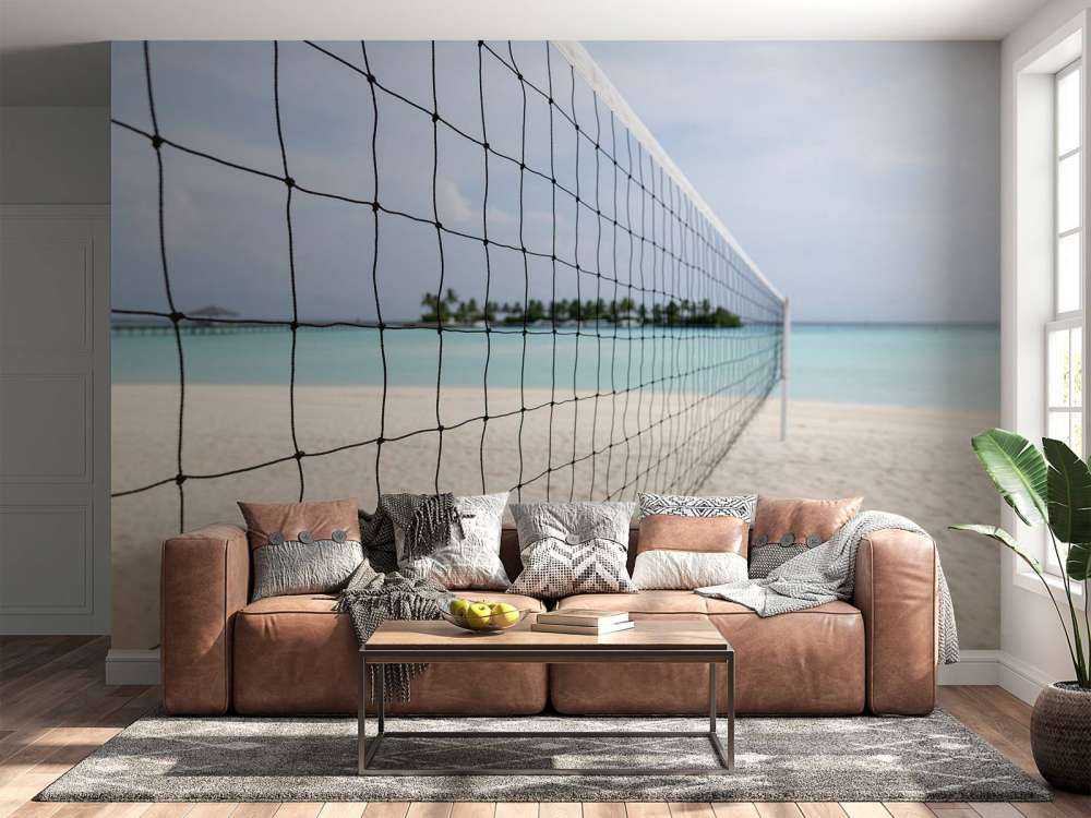 Volleybalnet op een Tropisch strand