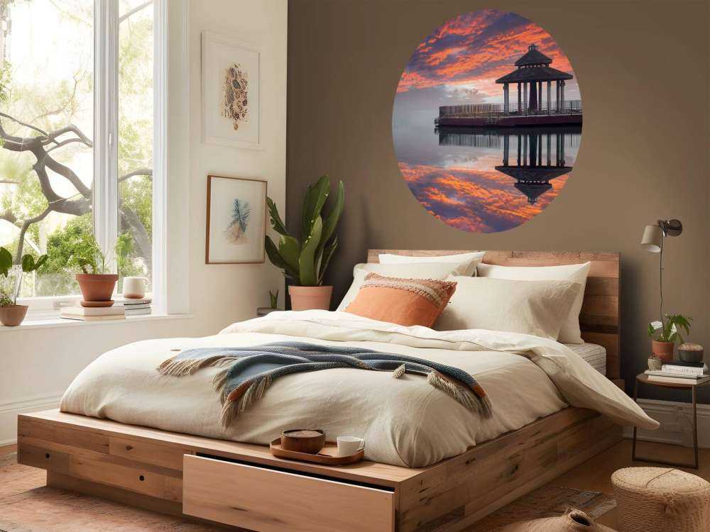 Sun Moon Lake in Taiwan bij zonsondergang