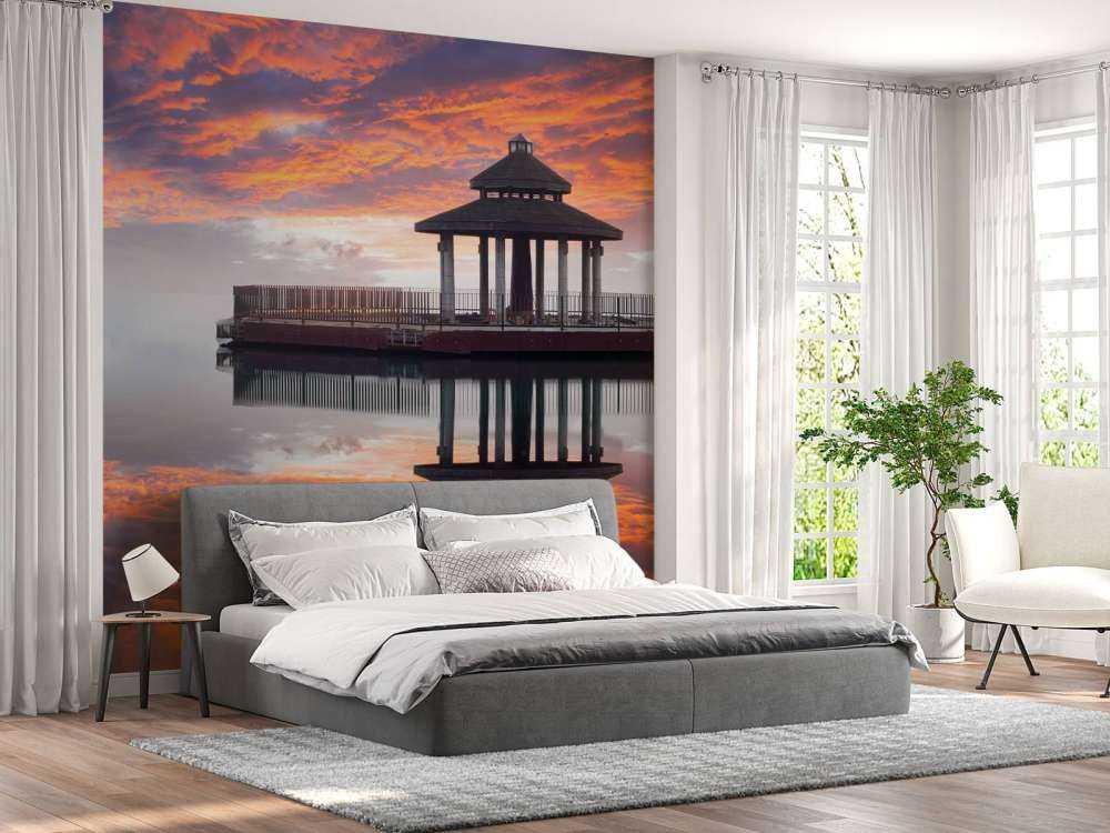 Sun Moon Lake in Taiwan bij zonsondergang