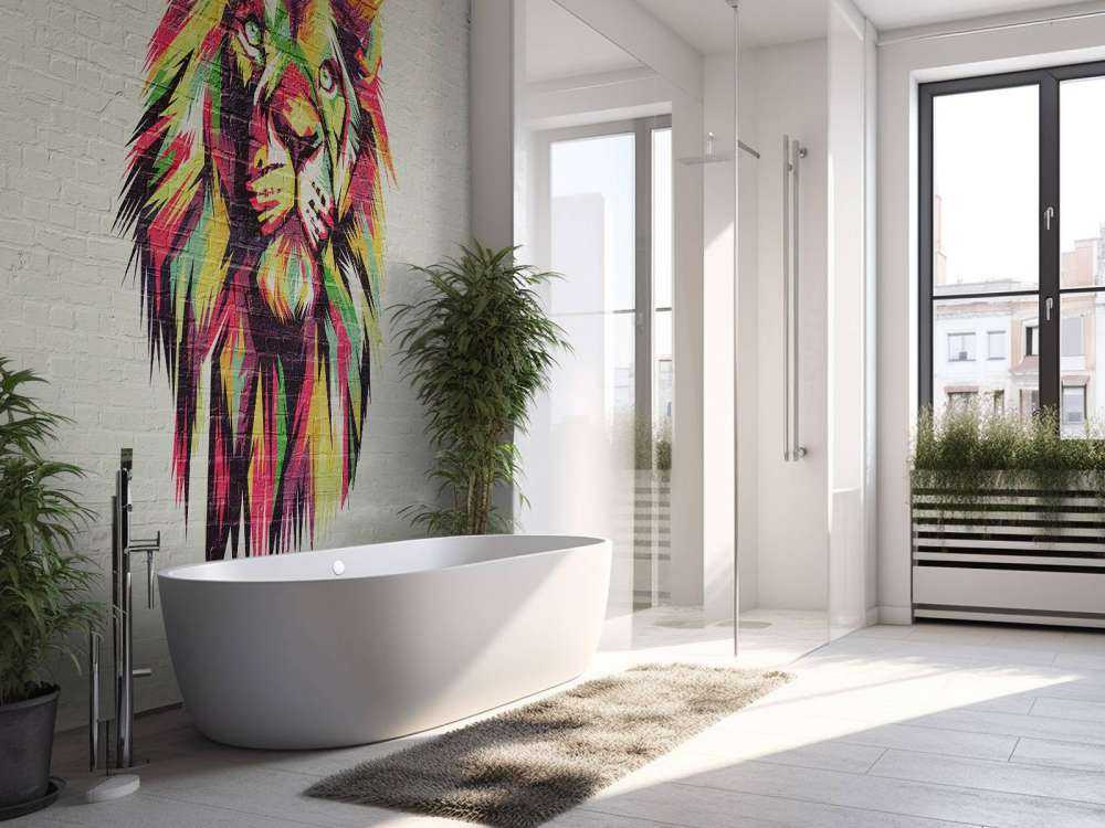 Graffiti van een leeuw