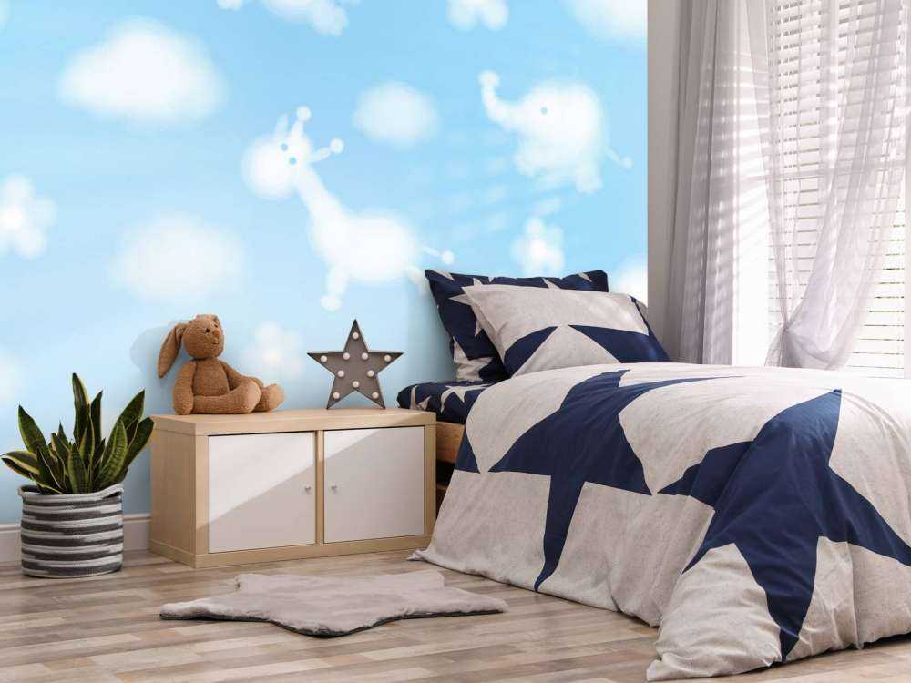 Wolken met kinderfiguurtjes