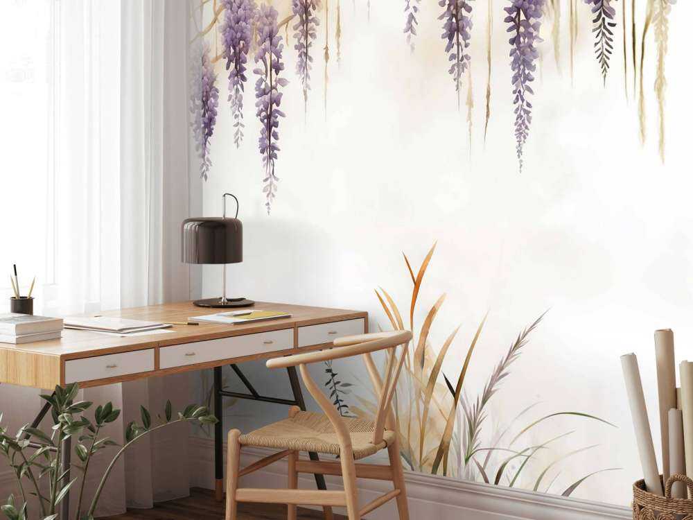 Wisteria and Field Grasses Blue