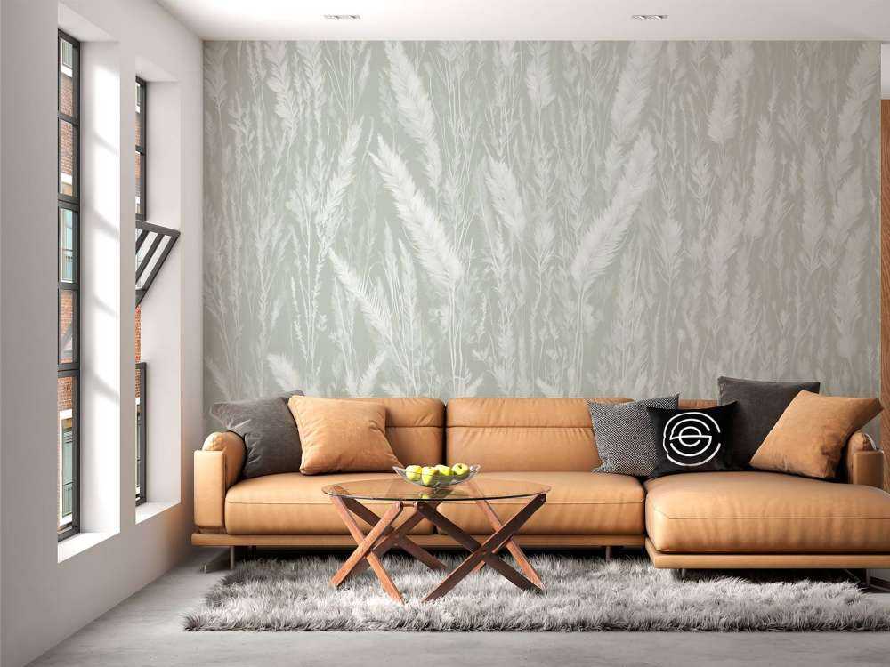 Wall of field grasses - green