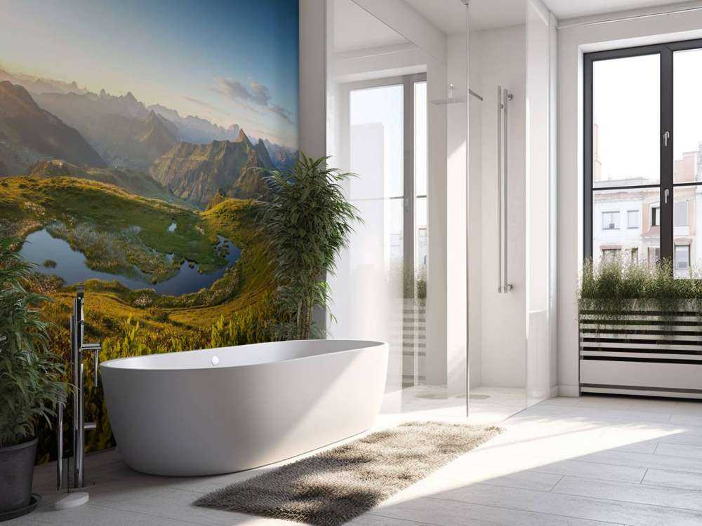 Zonlicht over bergvallei