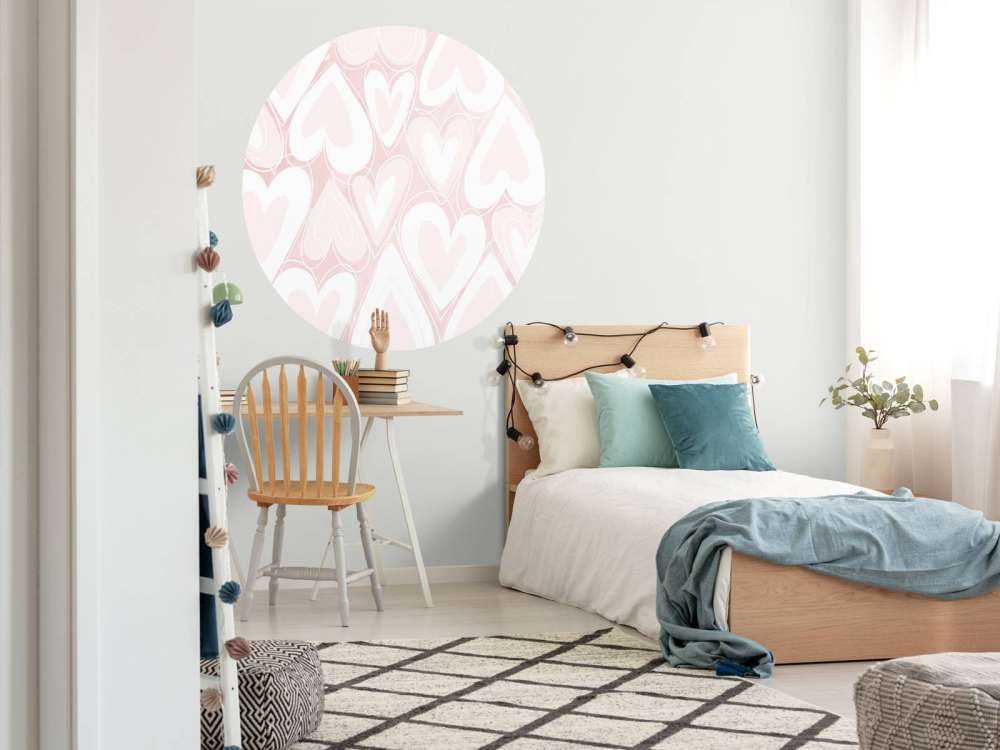 Lichte hartenvloed in poederroze