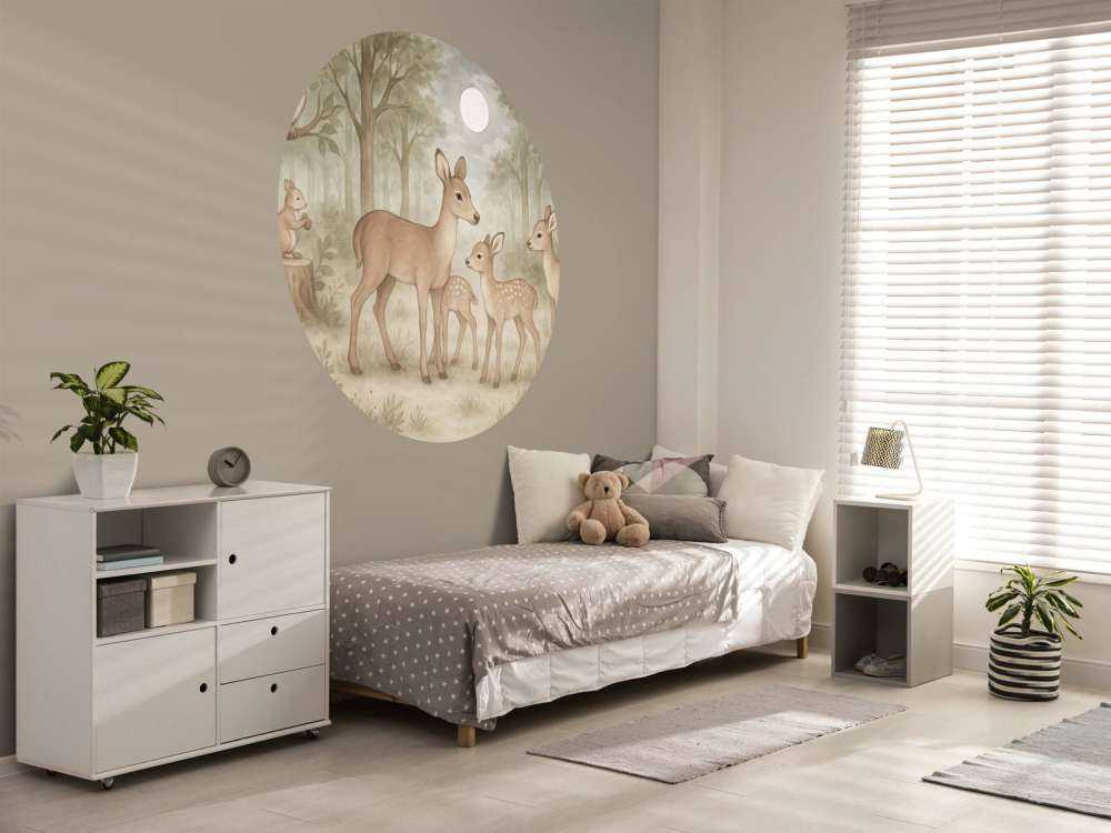 Bosdieren bij maanlicht