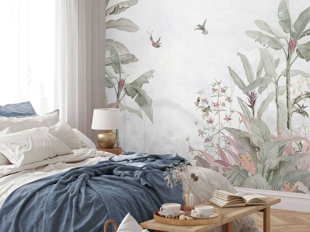 Kolibries tussen tropische bladeren