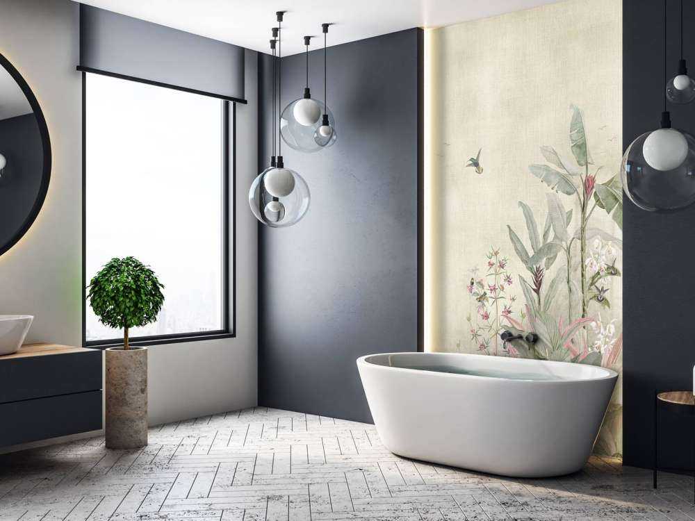 Kolibries tussen zachte bananenbladeren