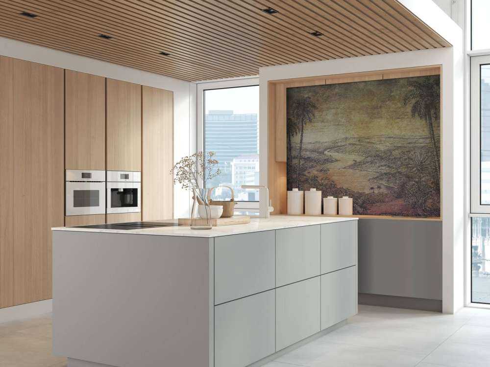 Tropisch rivierlandschap bij zonsondergang