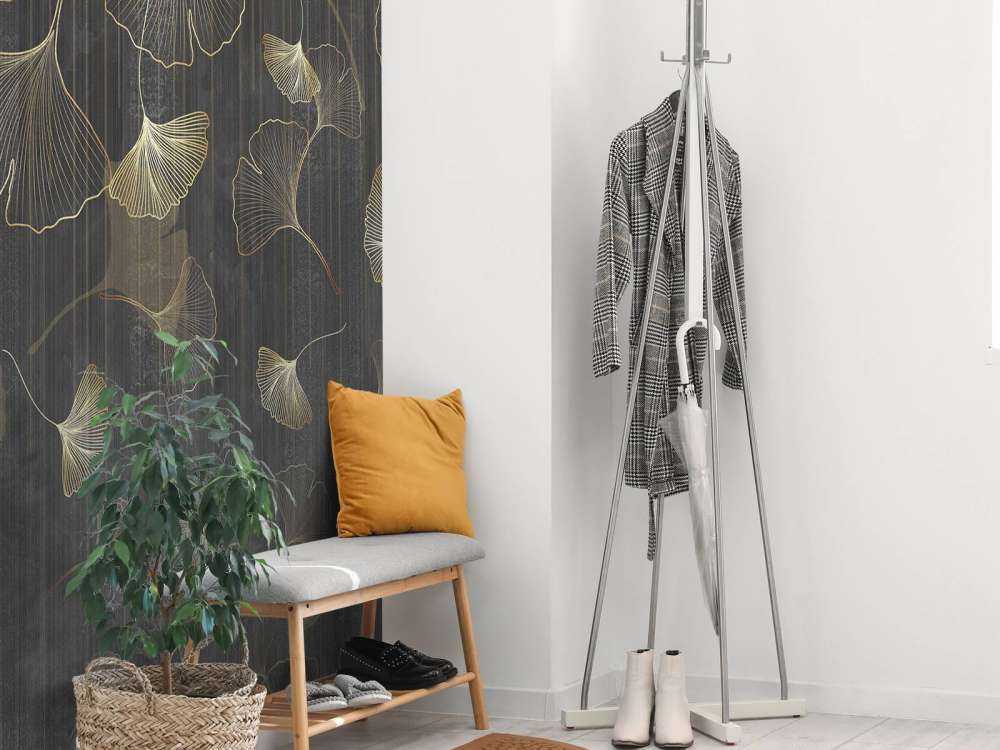 Ginkgo blaadjes in gouden nevel