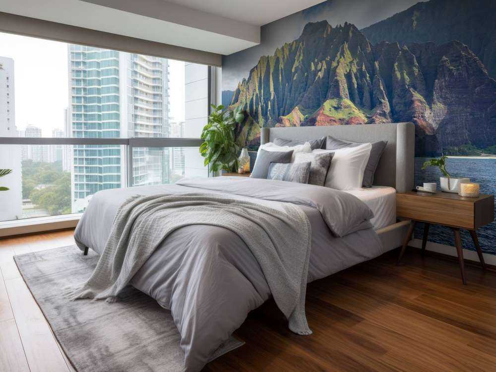 Tropische kliffen aan diepblauwe zee