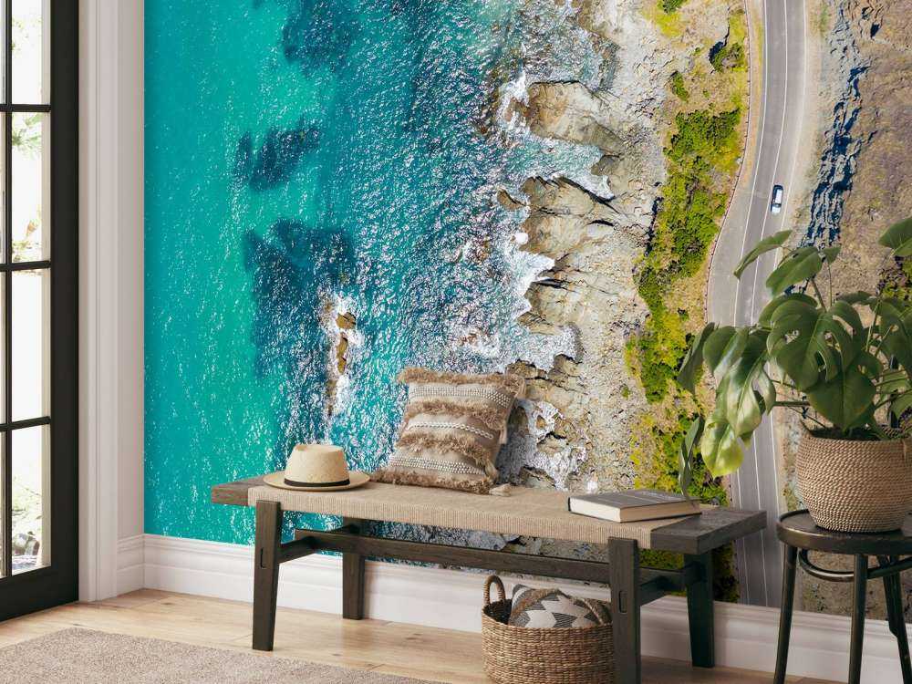 Drone shot van de kust